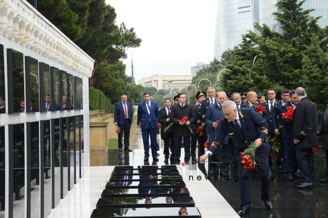 Railway workers of Azerbaijan celebrate professional holiday. Azerbaijan, Baku, October 13, 2017