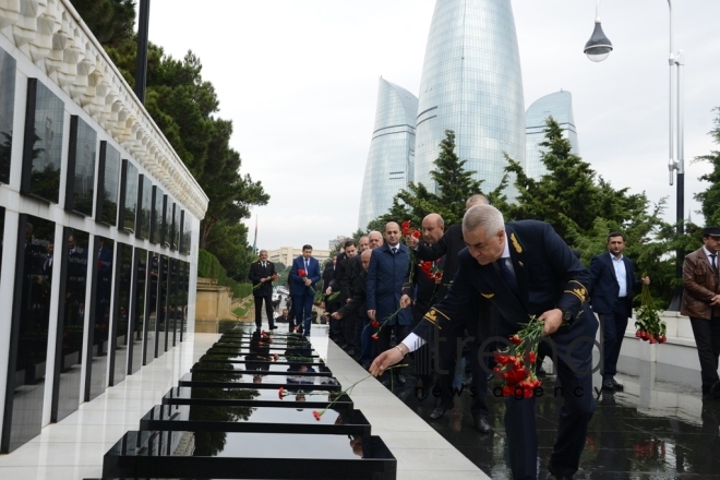 Railway workers of Azerbaijan celebrate professional holiday. Azerbaijan, Baku, October 13, 2017