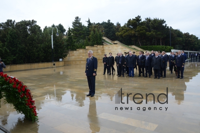 Railway workers of Azerbaijan celebrate professional holiday. Azerbaijan, Baku, October 13, 2017