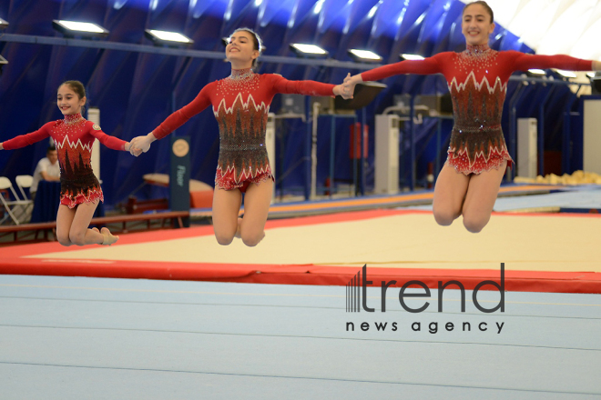 İdman və akrobatika gimnastikası üzrə Azərbaycan yarışları keşirilir. Azərbaycan, Bakı, 17 noyabr, 2017
