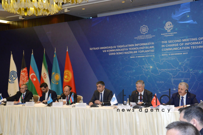 At the meeting of IT ministers of Economic Cooperation Organization (ECO). Azerbaijan, Baku, december 5, 2017