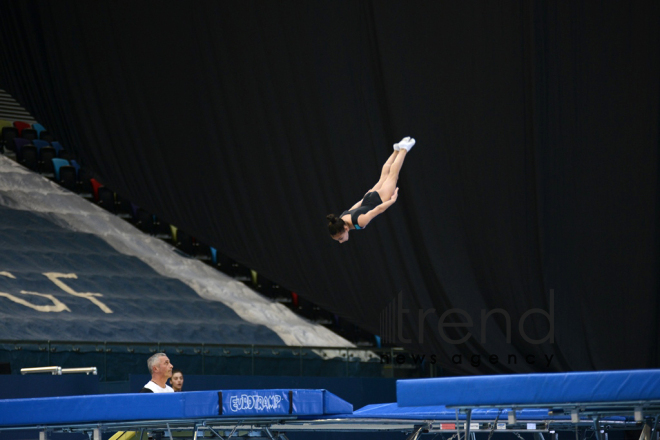 Bakıda gimnastikanın üç növü üzrə yarışlar keçirilir. Azərbaycan, Bakı, 8 dekabr, 2017