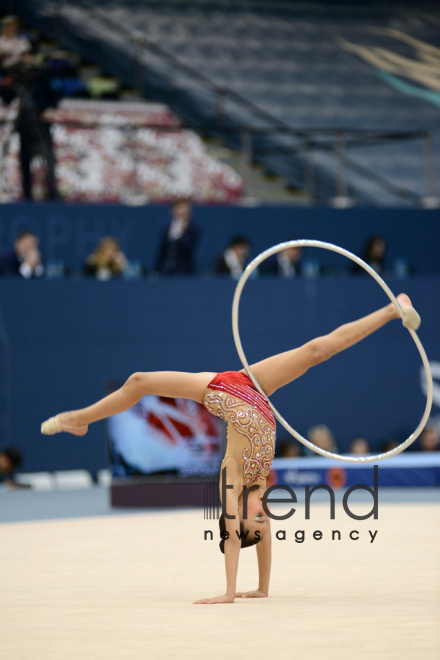 Bakıda gimnastikanın üç növü üzrə yarışlar keçirilir. Azərbaycan, Bakı, 8 dekabr, 2017