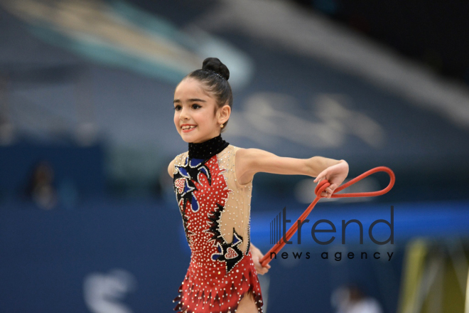 Bakıda gimnastikanın üç növü üzrə yarışlar keçirilir. Azərbaycan, Bakı, 8 dekabr, 2017