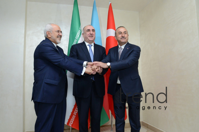 Azerbaijani, Turkey, Iranian FMs held meeting. Azerbaijan, Baku, 20 december 2017