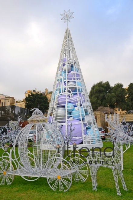 Baku preparing for New Year celebration (part 2). Azerbaijan, Baku, december 28, 2017