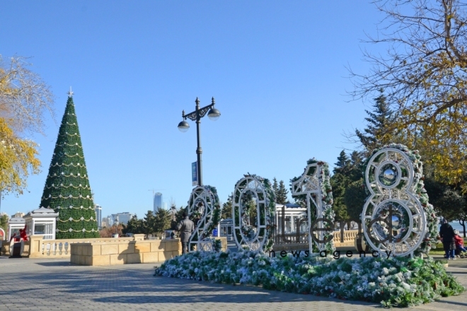 Baku preparing for New Year celebration (part 2). Azerbaijan, Baku, december 28, 2017