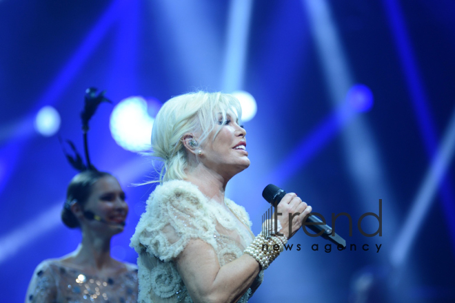 71-years-old Turkish superstar Ajda Pekkan gave concert in Baku. Azerbaijan, Baku, january 15, 2018