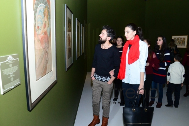 An exhibition entitled "Alphonse Mucha: in search of beauty" has opened at the Heydar Aliyev Center. Azerbaijan, Baku, february 17, 2018