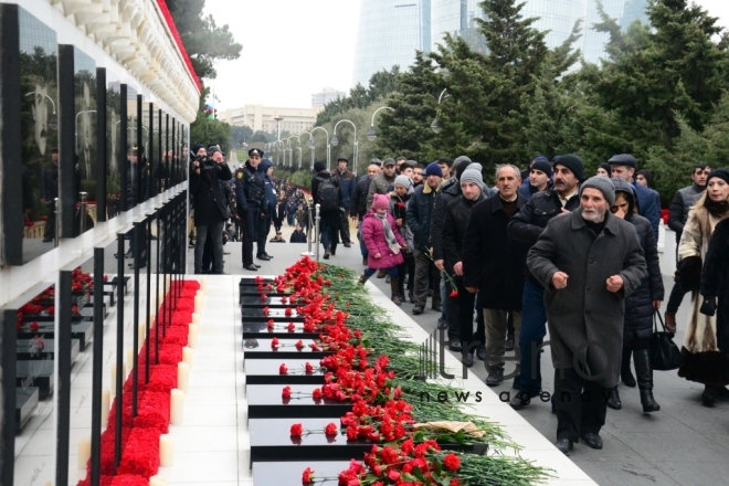 20 Yanvar faciəsinin 28-ci ildönümü qeyd olunur. Azərbaycan, Bakı, 20 yanvar, 2018
