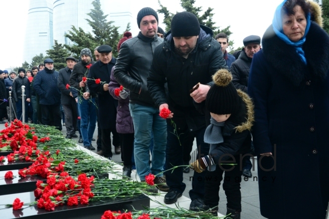 20 Yanvar faciəsinin 28-ci ildönümü qeyd olunur. Azərbaycan, Bakı, 20 yanvar, 2018
