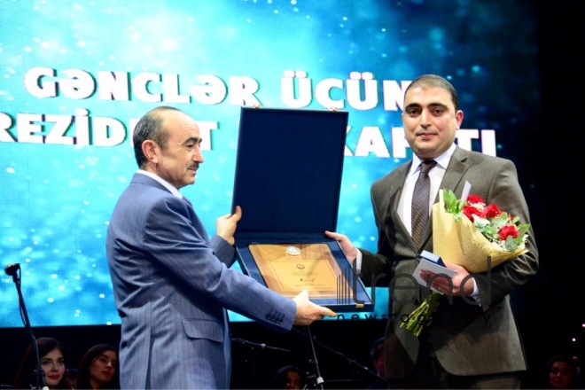 A ceremony presenting the 2018 Presidential Awards to Youth. Azerbaijan, Baku, february 2, 2018