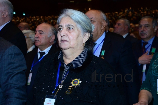 At the fifth congress of the Azerbaijan Trade Unions Confederation. Azerbaijan, Baku, february 5, 2018