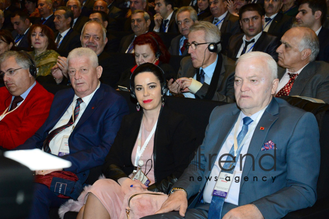 At the fifth congress of the Azerbaijan Trade Unions Confederation. Azerbaijan, Baku, february 5, 2018