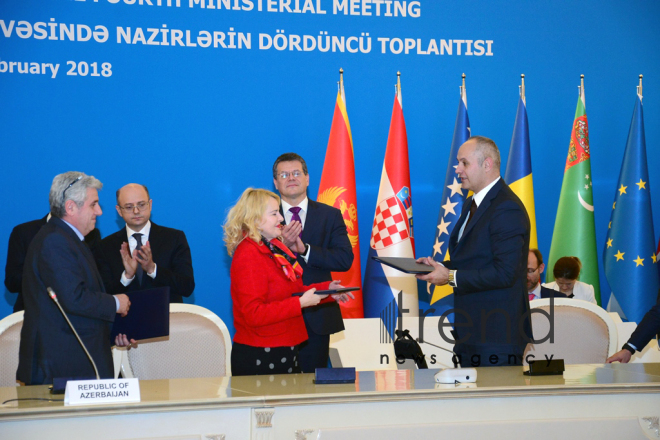 Азербайджан и Албания подписали письмо о намерениях в рамках "Южного газового коридора". Азербайджан, Баку, 15 февраля, 2018