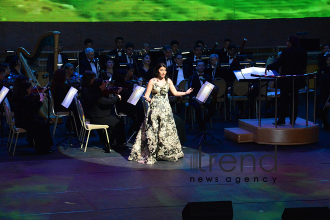 Fifth International Festival " World of Mugham" opened at Heydar Aliyev Palace. Azerbaijan, Baku, march 9, 2018
