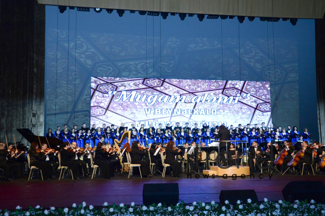 Fifth International Festival " World of Mugham" opened at Heydar Aliyev Palace. Azerbaijan, Baku, march 9, 2018
