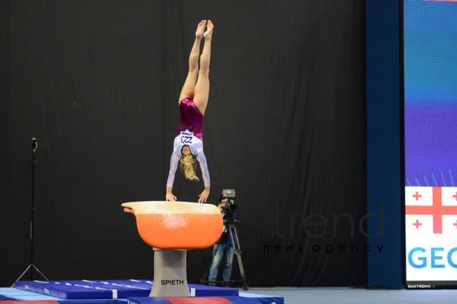 Bakıda idman gimnastikası üzrə Dünya Kuboku keçirilir. Azərbaycan, Bakı, 16 mart, 2018