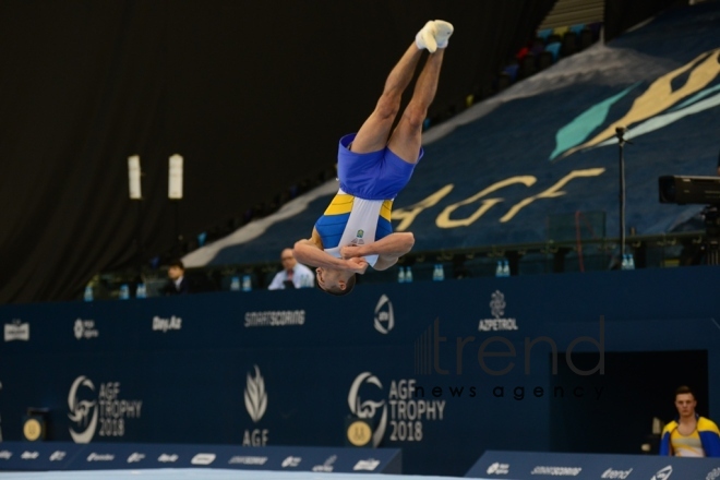 FIG Artistic Gymnastics World Cup kicks off in Baku. Azerbaijan, Baku, march 16, 2018
