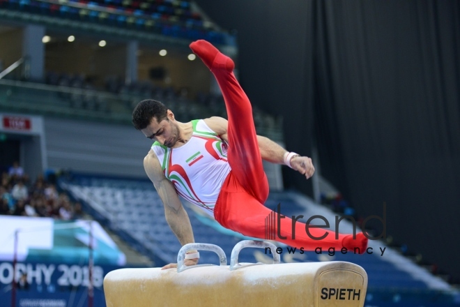 Best moments of FIG Artistic Gymnastics World Cup in photos. Azerbaijan, Baku, march 19, 2018