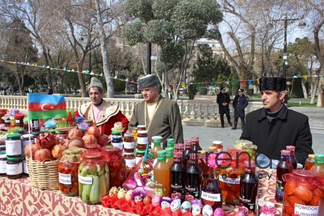 Baku residents, guests celebrating Novruz holiday. Azerbaijan, Baku, march 19, 2018