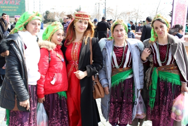 Baku residents, guests celebrating Novruz holiday. Azerbaijan, Baku, march 19, 2018