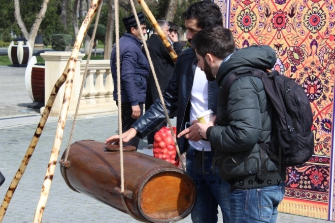 Baku residents, guests celebrating Novruz holiday. Azerbaijan, Baku, march 19, 2018