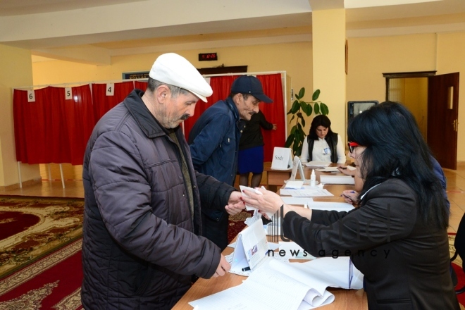 Voting in presidential election starts in Azerbaijan. Azerbaijan, Baku, april 11 , 2018