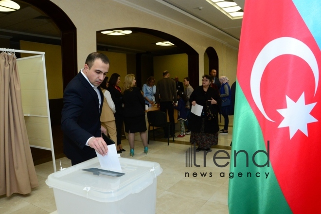 Voting in presidential election starts in Azerbaijan. Azerbaijan, Baku, april 11 , 2018