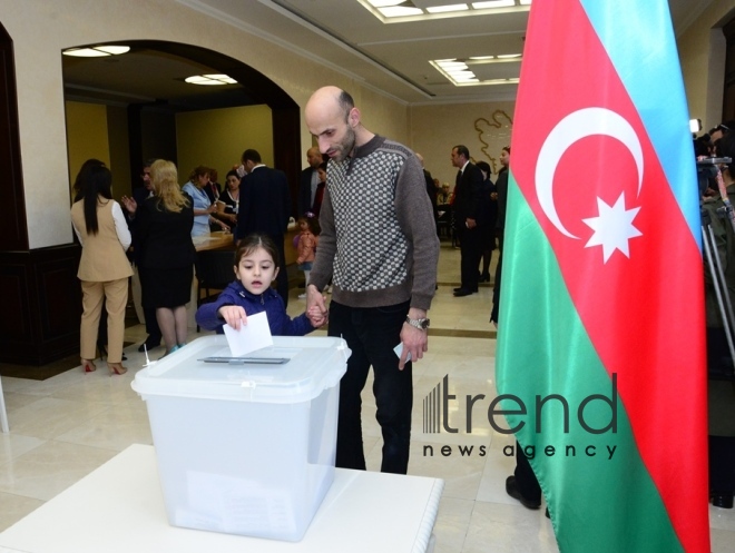 Voting in presidential election starts in Azerbaijan. Azerbaijan, Baku, april 11 , 2018