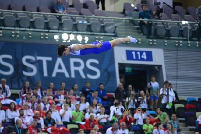 Baku hosts solemn opening ceremony of European Championships in Trampoline, Double Mini-Trampoline and Tumbling.Azerbaijan, Baku, april 12 , 2018