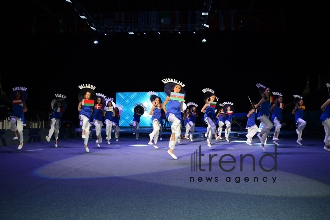 Baku hosts solemn opening ceremony of European Championships in Trampoline, Double Mini-Trampoline and Tumbling.Azerbaijan, Baku, april 12 , 2018