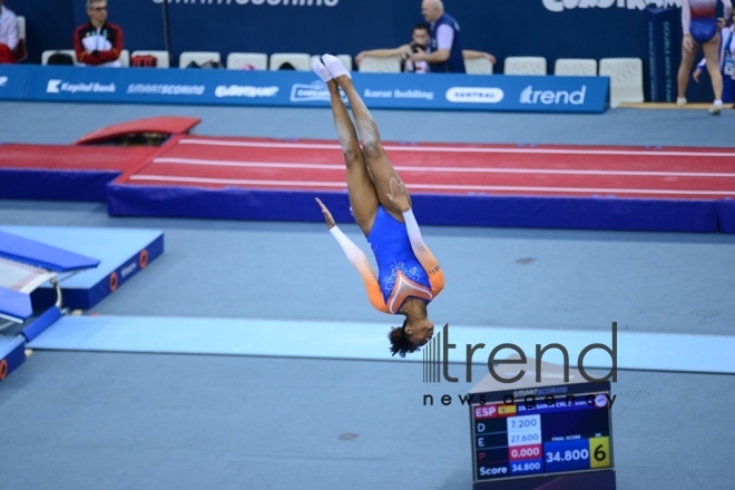 Best moments of 26th European Championships in Trampoline, Double Mini-Trampoline and Tumbling in Baku.Azerbaijan, Baku, april 13 2018 