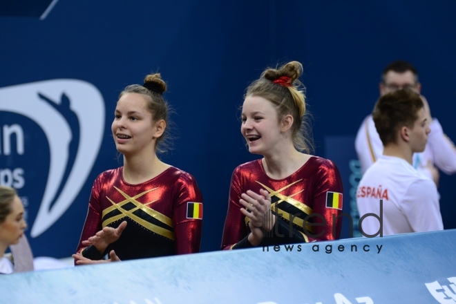 Best moments of 26th European Championships in Trampoline, Double Mini-Trampoline and Tumbling in Baku.Azerbaijan, Baku, april 13 2018 