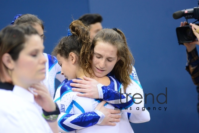 Best moments of 26th European Championships in Trampoline, Double Mini-Trampoline and Tumbling in Baku.Azerbaijan, Baku, april 13 2018 