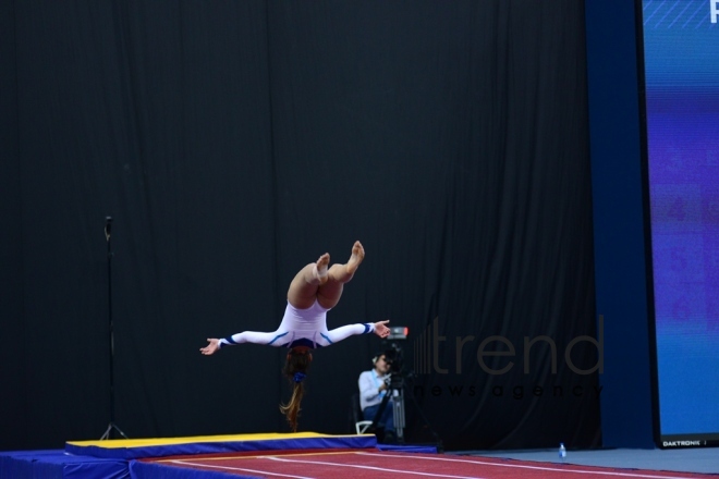 Bakıda batut gimnastikası, ikili mini-batut və tamblinq üzrə 26-cı Avropa çempionatında yaddaqalan mƏqamlar.Azərbaycan, Bakı, 13 aprel  2018 
 
