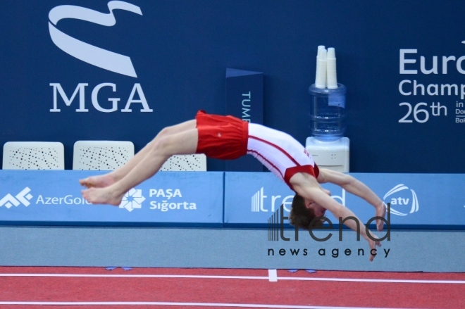 Bakıda batut gimnastikası, ikili mini-batut və tamblinq üzrə 26-cı Avropa çempionatında yaddaqalan mƏqamlar.Azərbaycan, Bakı, 13 aprel  2018 
 
