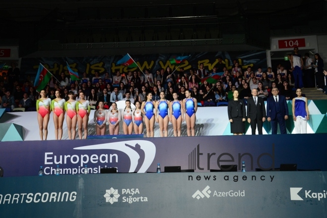 Best moments of 26th European Championships in Trampoline, Double Mini-Trampoline and Tumbling in Baku.Azerbaijan, Baku, april 13 2018 