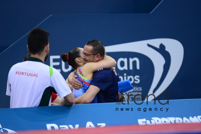 Baku hosts closing ceremony of 26th European Trampoline Championships. Azerbaijan, Baku, april 15  2018