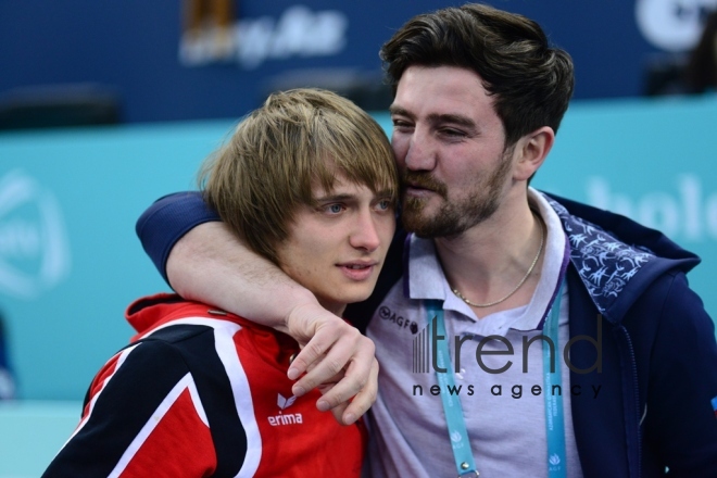 Baku hosts closing ceremony of 26th European Trampoline Championships. Azerbaijan, Baku, april 15  2018