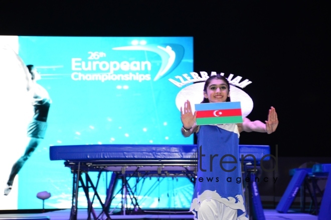 Baku hosts closing ceremony of 26th European Trampoline Championships. Azerbaijan, Baku, april 15  2018