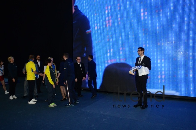 Baku hosts closing ceremony of 26th European Trampoline Championships. Azerbaijan, Baku, april 15  2018