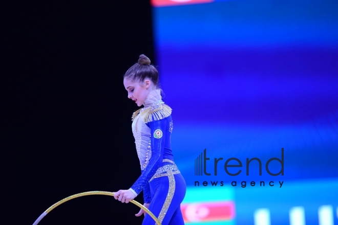 Bakıda keçirilən “AGF Junior Trophy” turnirində gimnastların çıxışlarından ən gözəl məqamlar . Azərbaycan, Bakı, 24 aprel.  2018
