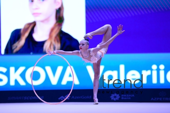 Bakıda keçirilən “AGF Junior Trophy” turnirində gimnastların çıxışlarından ən gözəl məqamlar . Azərbaycan, Bakı, 24 aprel.  2018
