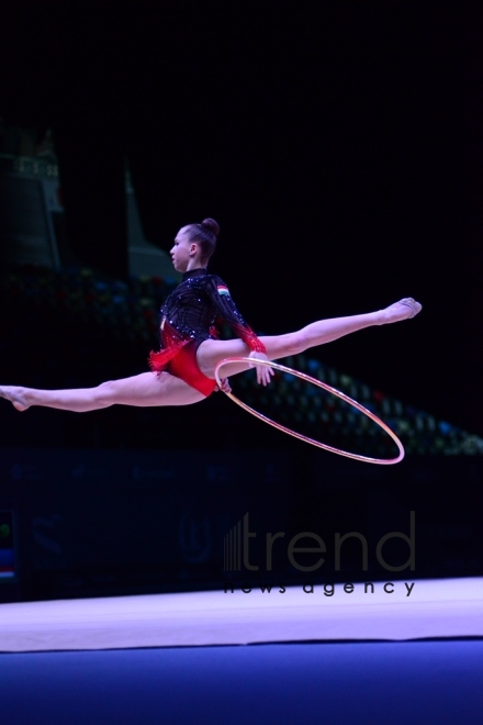 Bakıda keçirilən “AGF Junior Trophy” turnirində gimnastların çıxışlarından ən gözəl məqamlar . Azərbaycan, Bakı, 24 aprel.  2018
