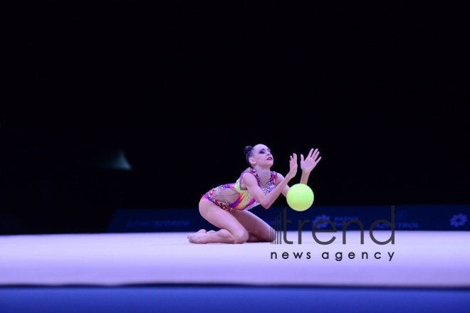 Bakıda keçirilən “AGF Junior Trophy” turnirində gimnastların çıxışlarından ən gözəl məqamlar . Azərbaycan, Bakı, 24 aprel.  2018
