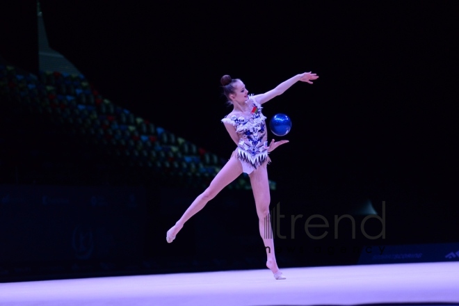 Bakıda keçirilən “AGF Junior Trophy” turnirində gimnastların çıxışlarından ən gözəl məqamlar . Azərbaycan, Bakı, 24 aprel.  2018
