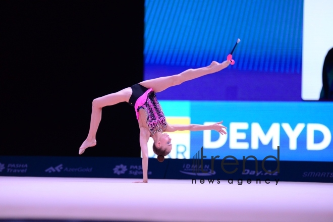 Bakıda keçirilən “AGF Junior Trophy” turnirində gimnastların çıxışlarından ən gözəl məqamlar . Azərbaycan, Bakı, 24 aprel.  2018
