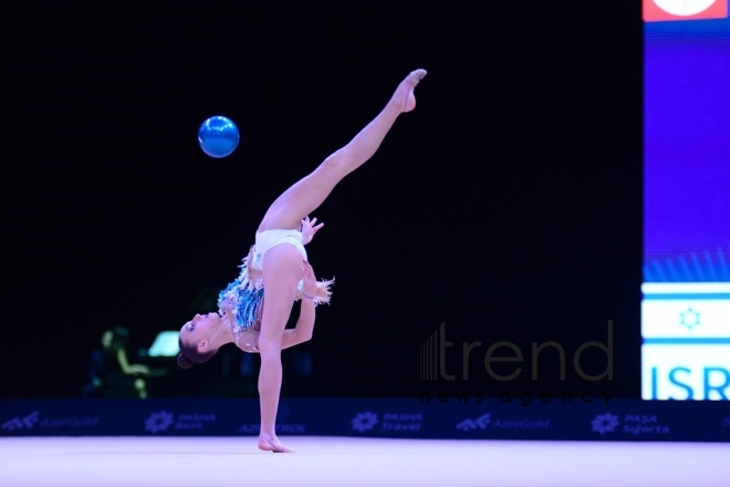 Baku hosts solemn opening ceremony of FIG World Cup in Rhythmic Gymnastics. Azerbaijan, Baku, april 27 2018