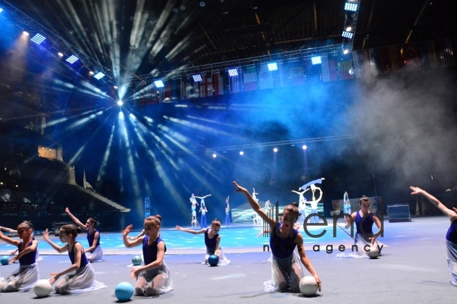 Bakıda bədii gimnastika üzrə Dünya Kubokunun açılış mərasimi keçirilib. Azərbaycan, Bakı, 27 aprel  2018